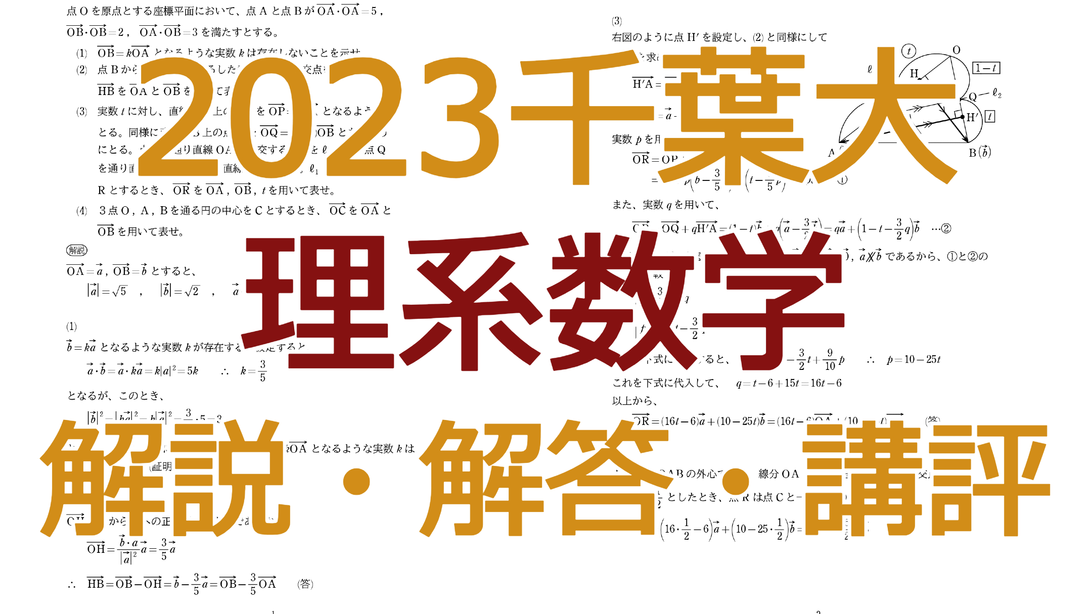2023千葉大【理系数学】解説・解答・講評