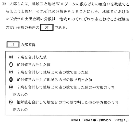 2023数学ⅠＡ第２問問題④