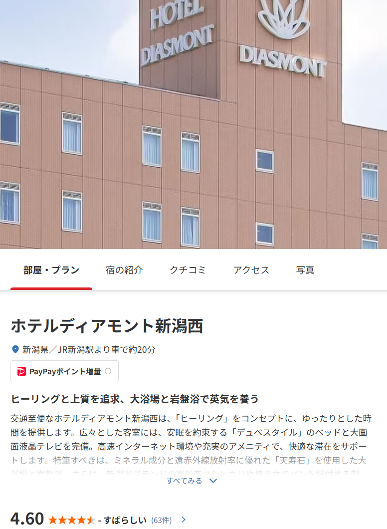 ホテルディアモント新潟西